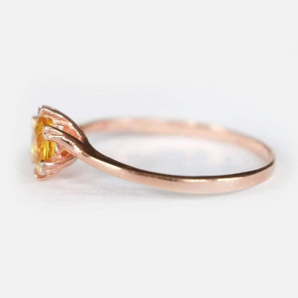 Citrine Solitaire Ring Elenda - SOVATS