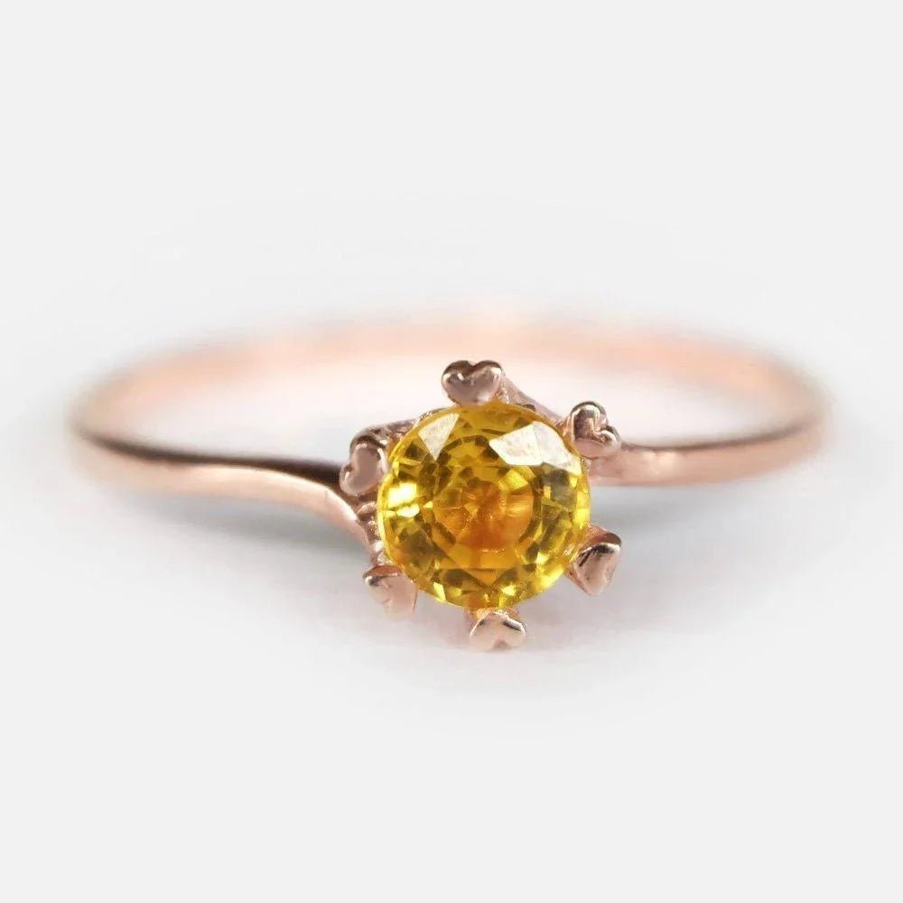 Citrine Solitaire Ring Elenda - SOVATS