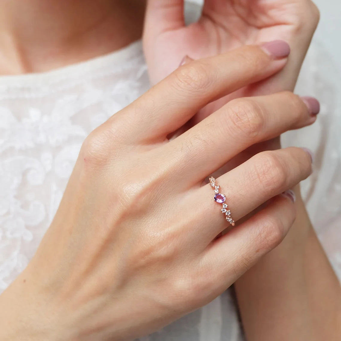 Amethyst Diamond Ring Cacilie - SOVATS