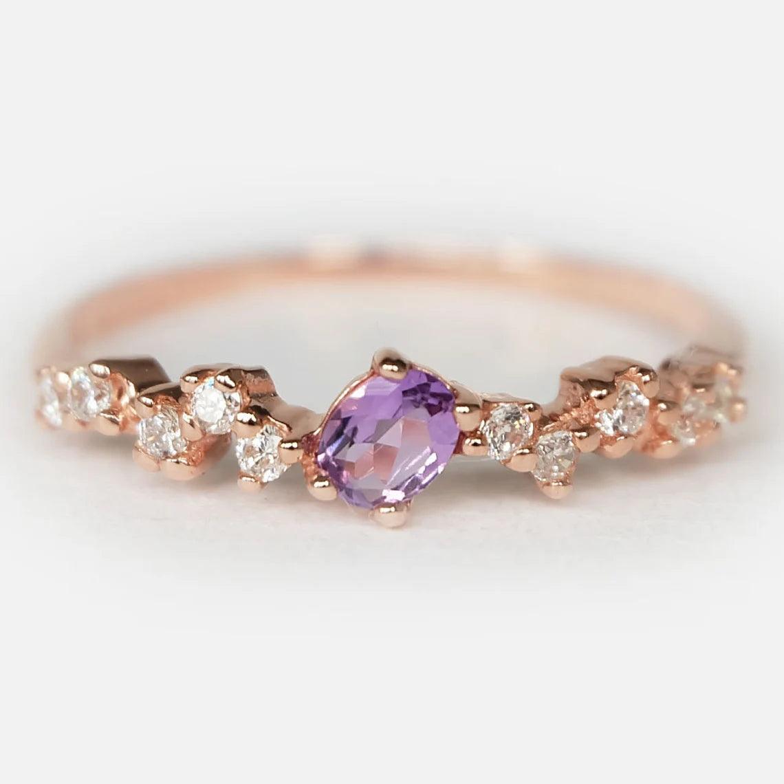 Amethyst Diamond Ring Cacilie - SOVATS