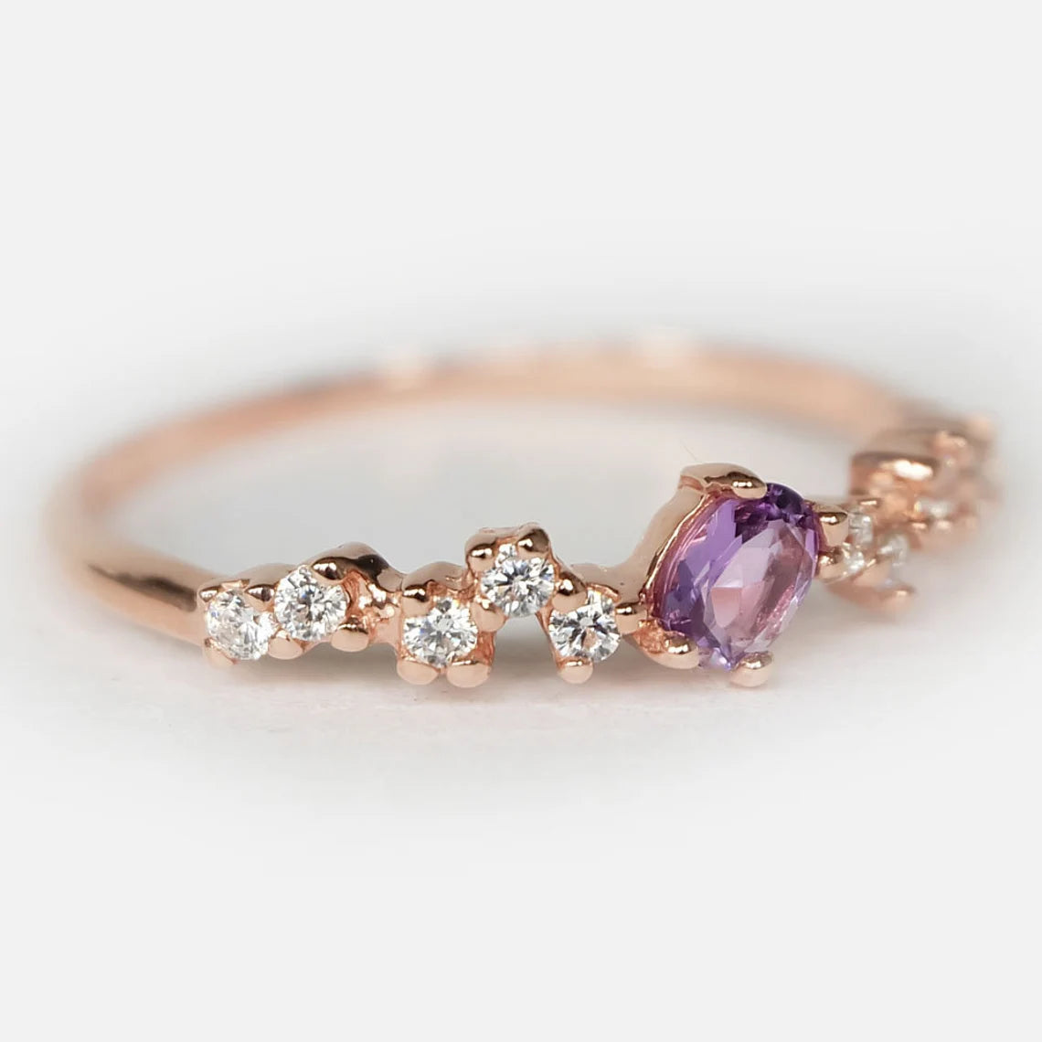 Amethyst Diamond Ring Cacilie - SOVATS