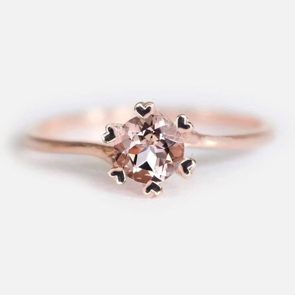 Morganite Solitaire Ring Elenda - SOVATS