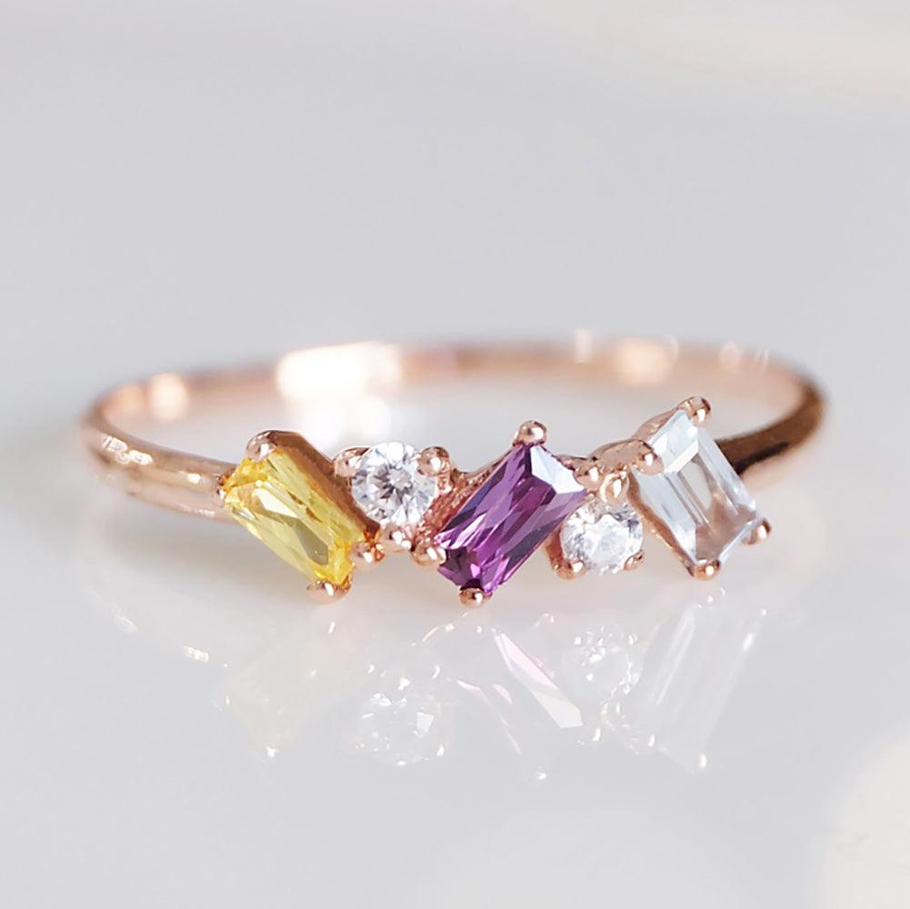 Triple Birthstone Ring Joan - SOVATS