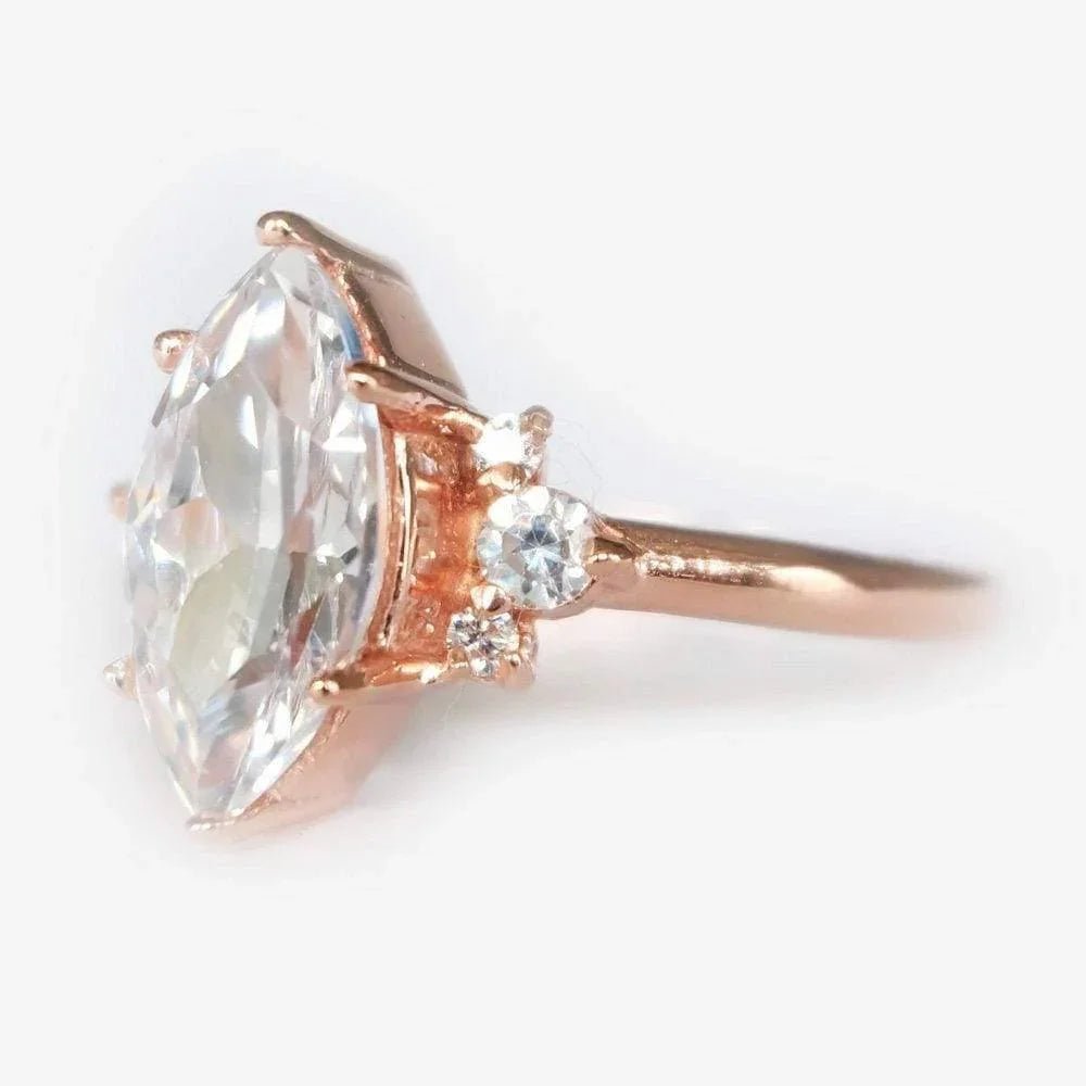 White Topaz Diamond Ring Ayda - SOVATS