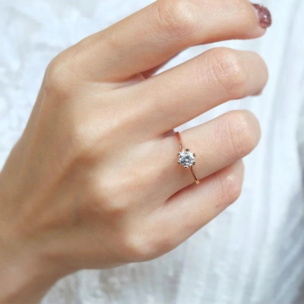 White Topaz Solitaire Ring Elenda - SOVATS